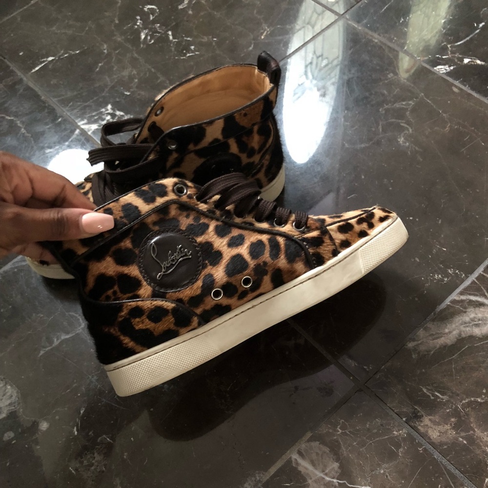 Louboutin Leopard print sneaker 6.5